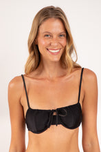 Carica l'immagine nel visualizzatore di Gallery, Gallery: Rio De Sol Reggiseno Top Shimmer-Black Balconet-Tie