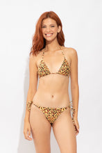 Carica l'immagine nel visualizzatore di Gallery, Model Front: Rio De Sol Slip Bottom Yellow-Feline Cheeky-Micro