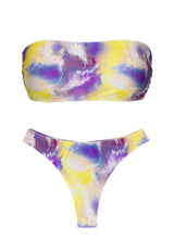 Carica l'immagine nel visualizzatore di Gallery, Product Front: Rio De Sol Completo Set Tiedye-Purple Bandeau-Reto Fio