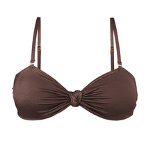 Carica l'immagine nel visualizzatore di Gallery, Product Front: Rio De Sol Reggiseno Top Shimmer-Coffee Bandeau-Joy