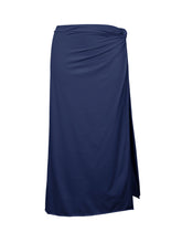 Carica l'immagine nel visualizzatore di Gallery, Product Front: Rio De Sol Gonna Da Spiaggia Navy Long-Skirt-Knot