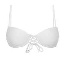 Carica l'immagine nel visualizzatore di Gallery, Product Front: Rio De Sol Reggiseno Top Cotele-Branco Balconet-Pushup