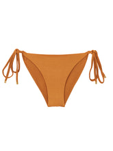 Carica l'immagine nel visualizzatore di Gallery, Product Front: Rio De Sol Slip Bottom Shimmer-Nocciola Cheeky-Tie-Gold