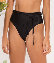 Carica l'immagine nel visualizzatore di Gallery, Image 09: Rio De Sol Slip Bottom Shimmer-Black Belted-High-Waist