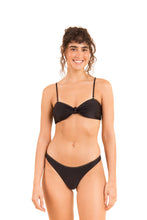 Carica l'immagine nel visualizzatore di Gallery, Model Front: Rio De Sol Reggiseno Top Shimmer-Black Bandeau-Joy