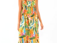 Carica e avvia il video nel visualizzatore di galleria, Video: Rio De Sol Vestito Da Spiaggia Tropical Long Dress Chiara