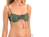 Carica e avvia il video nel visualizzatore di galleria, Video: Rio De Sol Slip Bottom Shimmer-Croco Cheeky-Tie-Gold