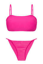 Carica l'immagine nel visualizzatore di Gallery, Product Front: Rio De Sol Completo Set Amaranto Bandeau-Reto Cheeky-Fixa