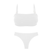 Carica l'immagine nel visualizzatore di Gallery, Product Front: Rio De Sol Completo Set Sand-White Bandeau-Reto Nice-Fio
