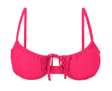 Carica l'immagine nel visualizzatore di Gallery, Product Front: Rio De Sol Reggiseno Top Dots-Virtual-Pink Balconet-Tie