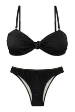 Carica l'immagine nel visualizzatore di Gallery, Product Front: Rio De Sol Completo Set Shimmer-Black Bandeau-Joy Essential
