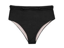 Carica l'immagine nel visualizzatore di Gallery, Product Front: Rio De Sol Slip Bottom Shimmer-Black Hotpants
