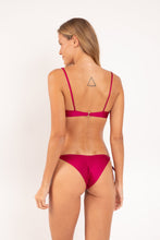 Carica l'immagine nel visualizzatore di Gallery, Model Back: Rio De Sol Completo Set Shimmer-Desejo Balconet-Tie Cheeky-Tie-Gold
