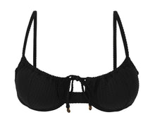 Carica l'immagine nel visualizzatore di Gallery, Product Front: Rio De Sol Reggiseno Top Dots-Black Balconet-Tie
