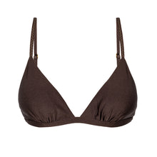 Carica l'immagine nel visualizzatore di Gallery, Product Front: Rio De Sol Reggiseno Top Shimmer-Coffee Tri-Fixo
