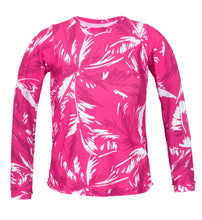 Carica l'immagine nel visualizzatore di Gallery, Product Front: Rio De Sol Reggiseno Top Pink-Palms Rash-Guard
