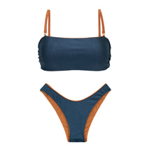 Carica l'immagine nel visualizzatore di Gallery, Product Back: Rio De Sol Completo Set Nocciola Bandeau-Reto High-Leg

