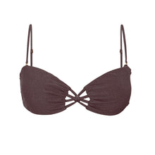 Carica l'immagine nel visualizzatore di Gallery, Product Front: Rio De Sol Reggiseno Top Malibu-Ebano Bandeau-Iris
