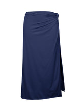 Carica l'immagine nel visualizzatore di Gallery, Product Front: Rio De Sol Gonna Da Spiaggia Navy Long-Skirt-Knot
