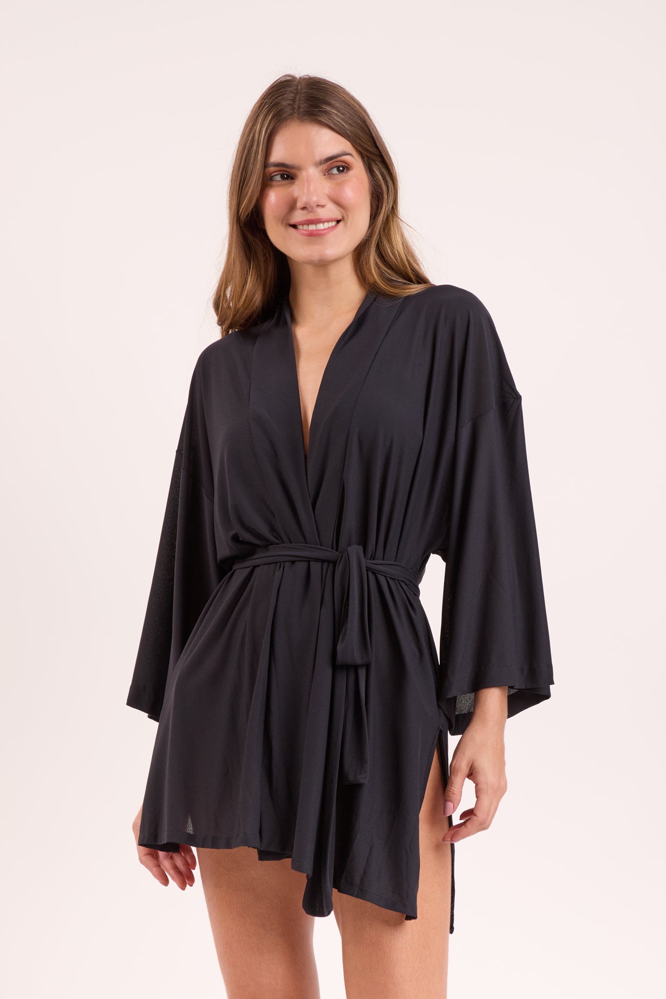 Gallery: Rio De Sol Caftano / Copricostume Black Kimono