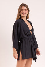Carica l&#39;immagine nel visualizzatore di Gallery, Image 03: Rio De Sol Vestito Da Spiaggia Black Kimono
