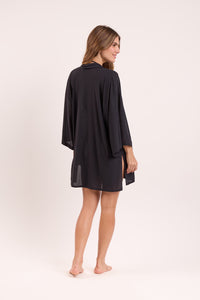 Model Back: Rio De Sol Vestito Da Spiaggia Black Kimono
