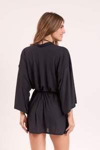 Image 08: Rio De Sol Vestito Da Spiaggia Black Kimono
