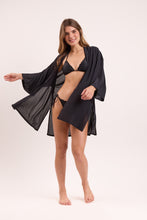 Carica l&#39;immagine nel visualizzatore di Gallery, Image 11: Rio De Sol Vestito Da Spiaggia Black Kimono
