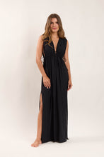 Carica l&#39;immagine nel visualizzatore di Gallery, Model Front: Rio De Sol Vestito Da Spiaggia Black Long Dress Soleil
