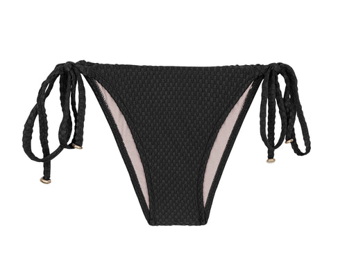 Product Front: Rio De Sol Slip Bottom Cloque Preto Balconet