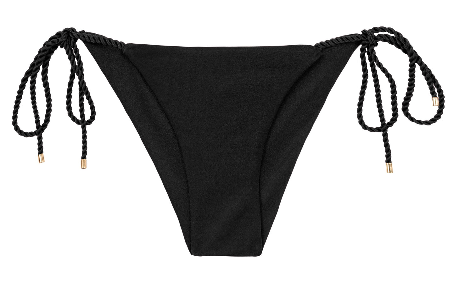 Product Front: Rio De Sol Slip Bottom Shimmer-Black Cheeky-Rope