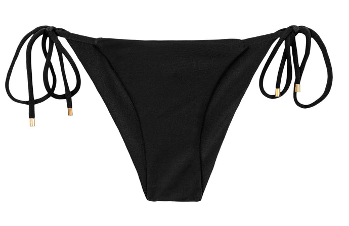 Product Front: Rio De Sol Slip Bottom Shimmer-Black Cheeky-Tie