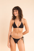 Carica l&#39;immagine nel visualizzatore di Gallery, Model Front: Rio De Sol Slip Bottom Shimmer-Black Cheeky-Tie
