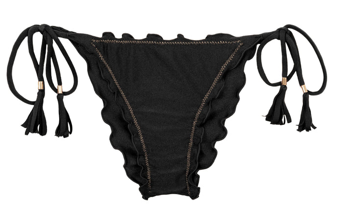 Product Front: Rio De Sol Slip Bottom Shimmer-Black Frufru