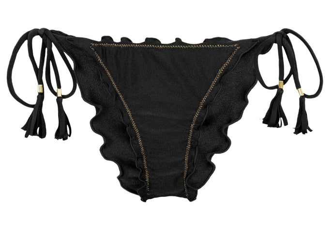 Product Front: Rio De Sol Slip Bottom Shimmer-Black Frufru-Comfy
