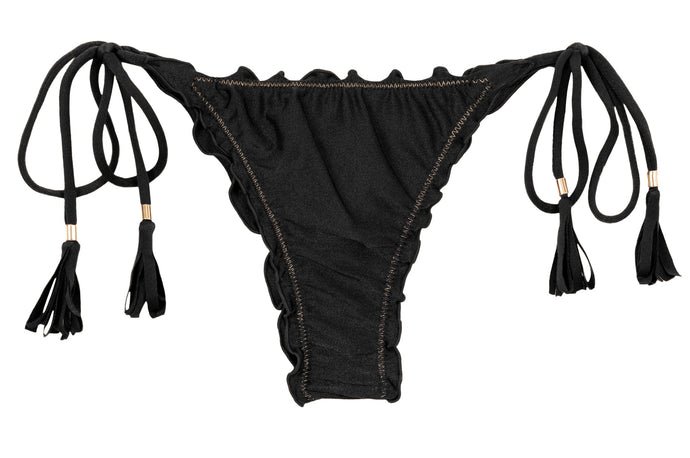Product Front: Rio De Sol Slip Bottom Shimmer-Black Frufru-Fio