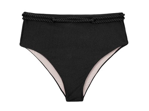 Product Front: Rio De Sol Slip Bottom Shimmer-Black Hotpants
