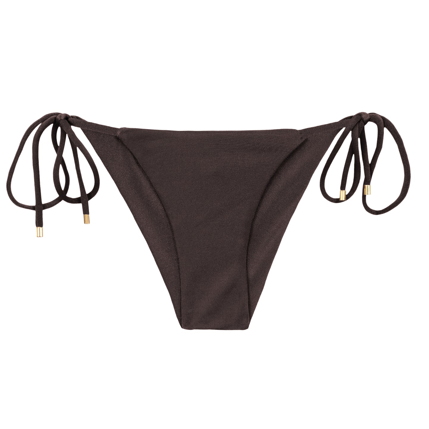 Product Front: Rio De Sol Slip Bottom Shimmer-Coffee Cheeky-Tie