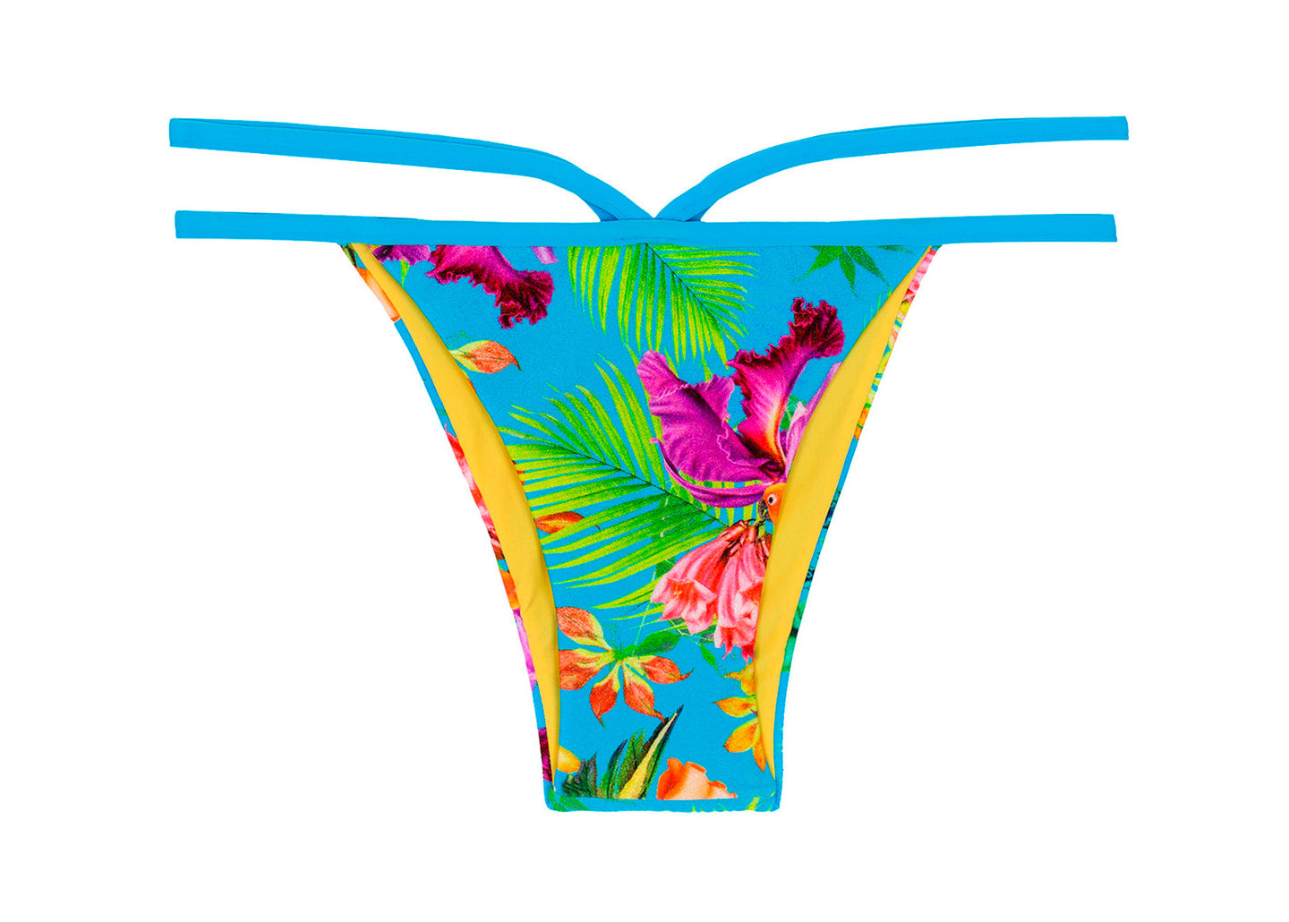 Product Front: Rio De Sol Slip Calcinha Tropical Blue Neck
