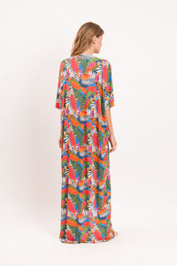 Model Back: Rio De Sol Vestito Da Spiaggia Jungle Long Dress
