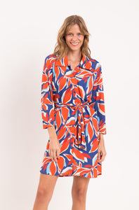 Model Front: Rio De Sol Vestito Da Spiaggia Leaves Chemise