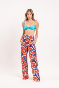 Model Front: Rio De Sol Pantaloni Da Spiaggia Leaves Wide Pants