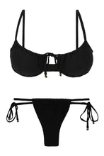 Carica l&#39;immagine nel visualizzatore di Gallery, Product Front: Rio De Sol Completo Set Dots-Black Balconet-Tie Pipa
