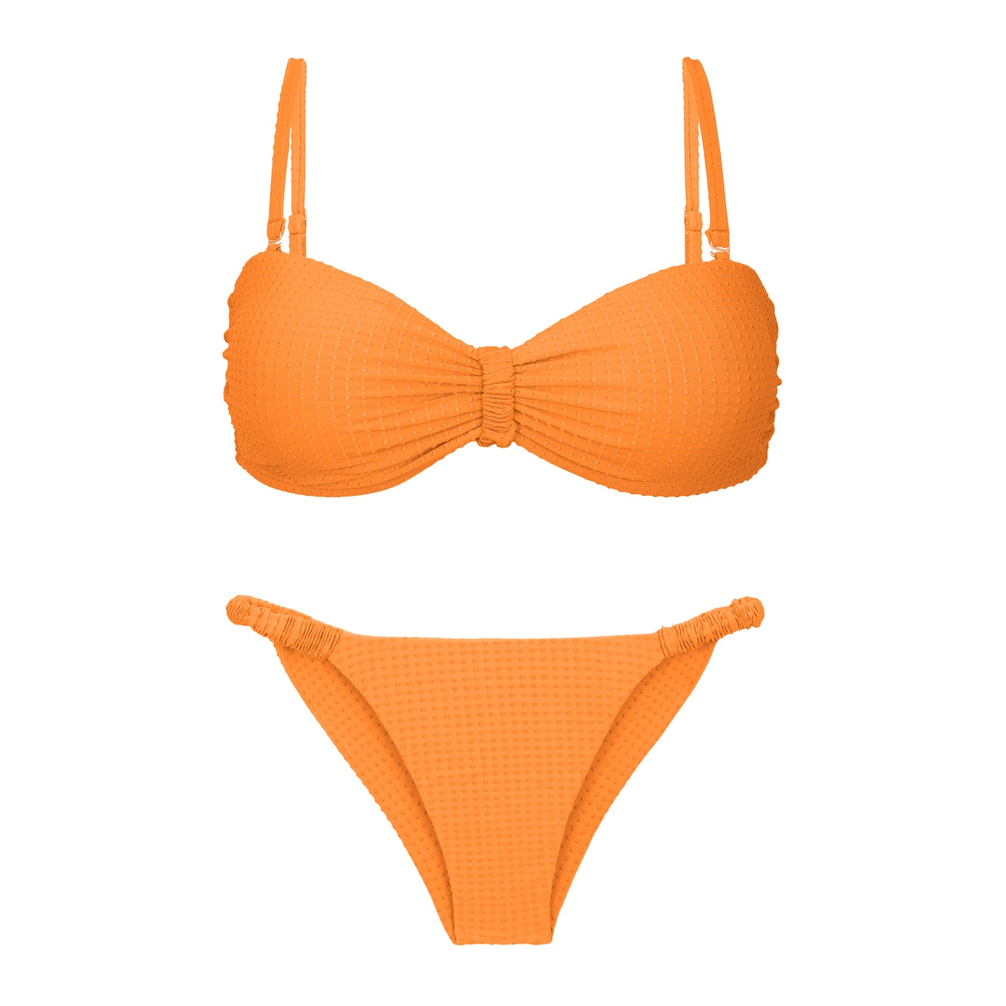 Product Front: Rio De Sol Completo Set Dots-Mango Bandeau-Crispy Cheeky-Crispy