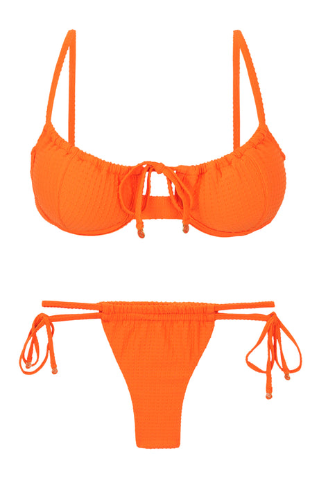Product Front: Rio De Sol Completo Set Dots-Orange Balconet-Tie Pipa