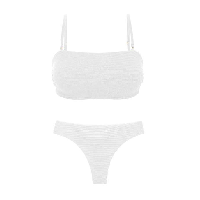 Product Front: Rio De Sol Completo Set Sand-White Bandeau-Reto Nice-Fio