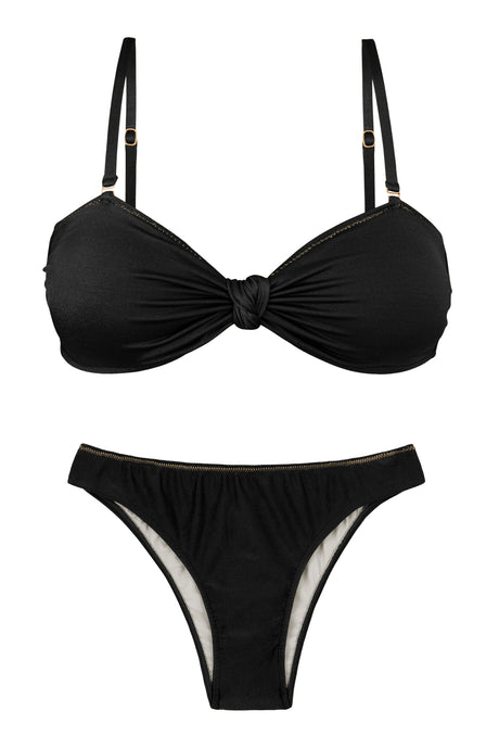 Product Front: Rio De Sol Completo Set Shimmer-Black Bandeau-Joy Essential