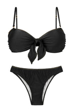 Carica l&#39;immagine nel visualizzatore di Gallery, Product Front: Rio De Sol Completo Set Shimmer-Black Bandeau-No Essential
