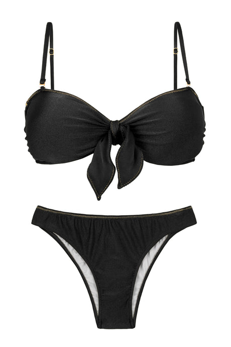 Product Front: Rio De Sol Completo Set Shimmer-Black Bandeau-No Essential