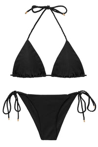 Product Front: Rio De Sol Completo Set Shimmer-Black Tri-Rope Cheeky-Rope